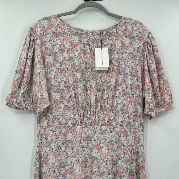 Faithfull the Brand Women's Beline Midi Dress Vionette Floral Pink sz XL/US 10 - Picture 3 of 12